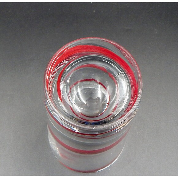 Pier One Swirline Red Ribbon Swirl Tumblers Beer High Ball Drinking Glass - Picture 9 of 10